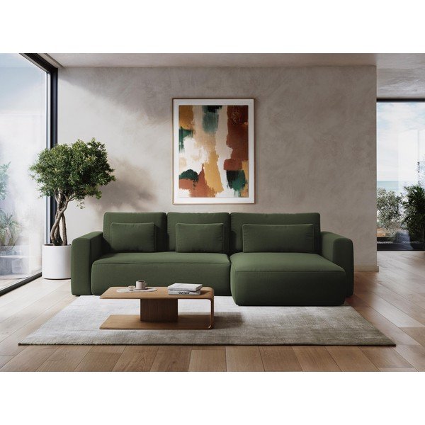 Colțar gri închis extensibil/cu spațiu de depozitare cu tapițerie din catifea (cu colț pe partea stângă/cu șezlong) Kapua – Makamii-image-1