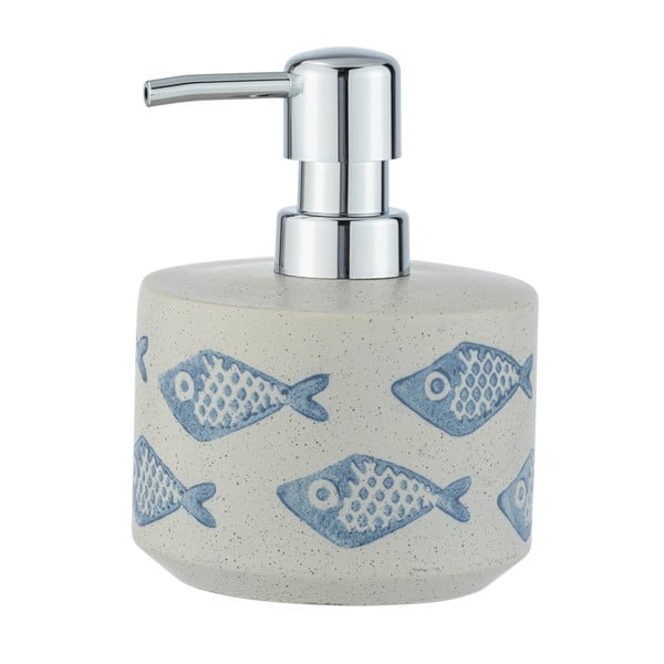 Dozator ceramică pentru săpun Wenko Aquamarin, 475 ml, alb - albastru-image-2