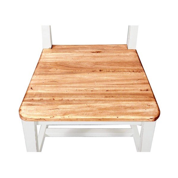 Scaun din lemn de fag, cu șezut maro deschis Biscottini Addy, alb-image-2