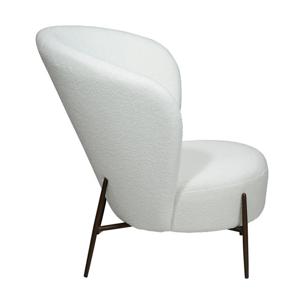 Fotoliu alb cu tapițerie din țesătură bouclé Orbit – DAN-FORM Denmark-image-3