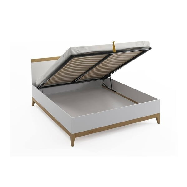 Pat dublu din lemn masiv de pin SKANDICA Livia BC, 140 x 200 cm-image-2