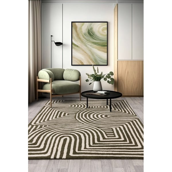 Covor verde handmade din lână 120x170 cm Reef – Asiatic Carpets-image-2