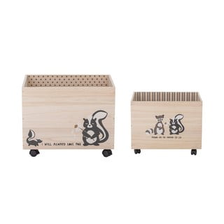 Cutii de depozitare din lemn  pentru copii 2 buc. Nonni - Bloomingville Mini