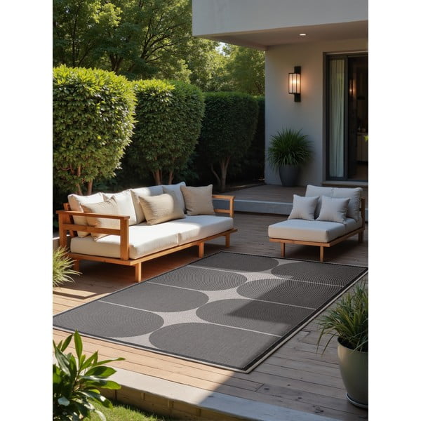 Covor pentru exterior și interior alb-negru 160x230 cm Duet Bowen – NORTHRUGS-image-2