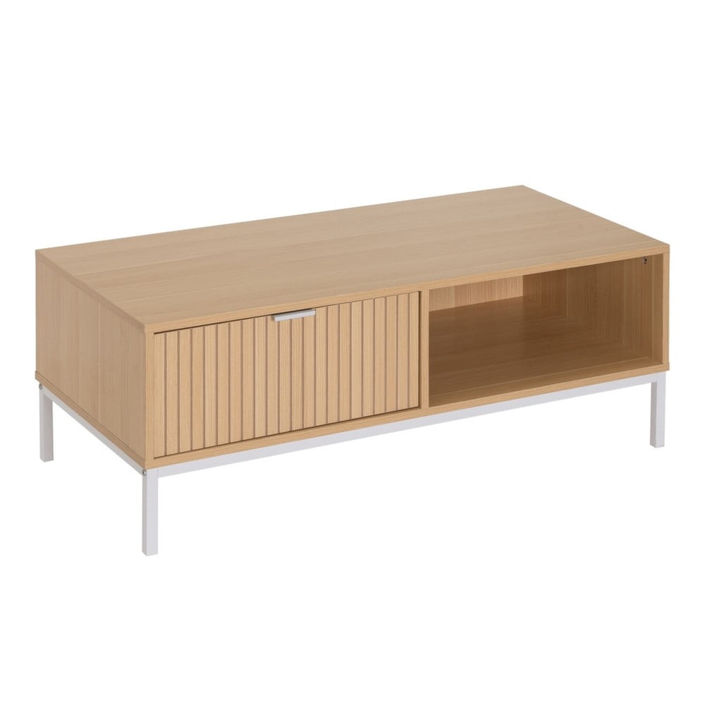 Măsuță de cafea în culoare naturală cu aspect de lemn de stejar 50x110 cm Mid-Lines – Casa Selección