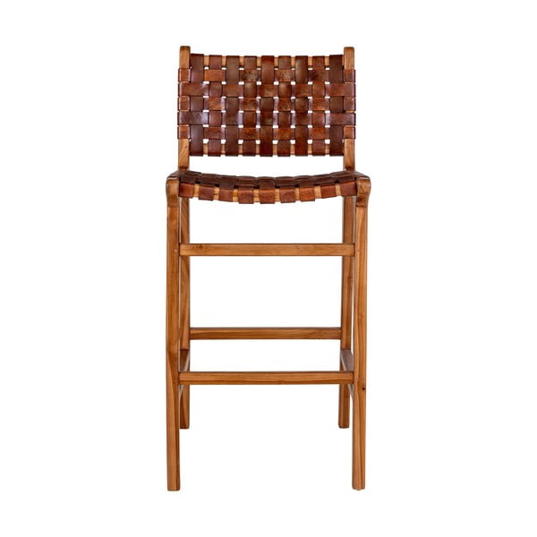 Scaun de bar maro lemn masiv de tec 101 cm Perugia – House Nordic-image-1