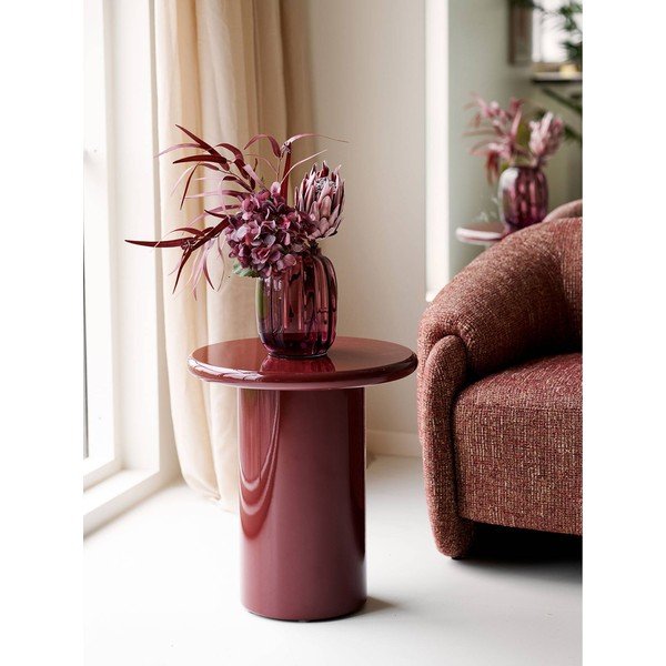 Vază roșie din sticlă lucrată manual (înălțime 21 cm) – House Nordic-image-1