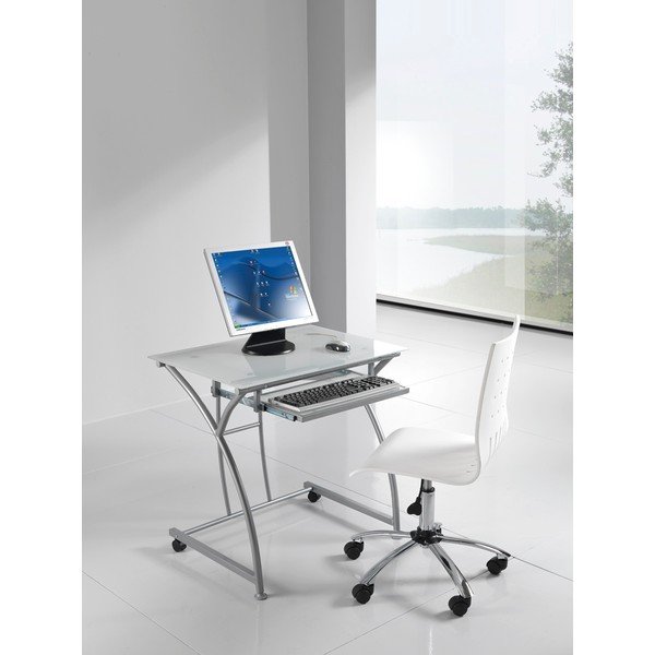 Birou cu blat din sticlă 52x77 cm Idea – Tomasucci-image-1