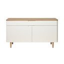 Comodă joasă din lemn de stejar alb Unique Furniture Amalfi