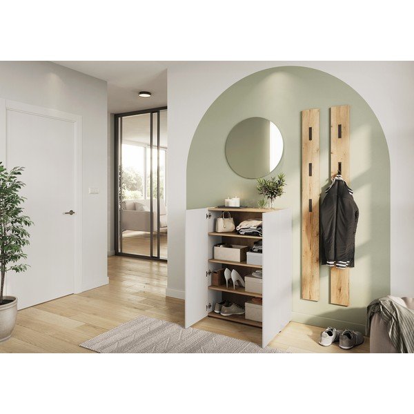 Dulap crem cu aspect de lemn de stejar 74x105x33 cm Alviano – Germania-image-1