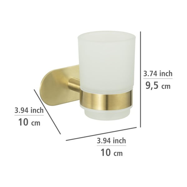 Pahar din sticlă mată pentru periuțe de dinți Orea Gold - Wenko-image-3