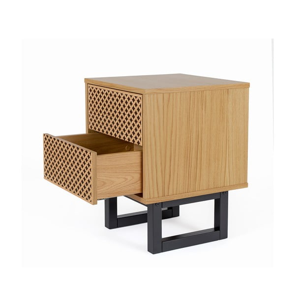 Noptieră în decor de stejar Woodman Camden Diamond Print-image-2