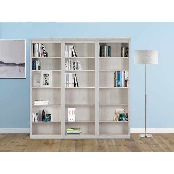 Bibliotecă albă din lemn de pin 222x223 cm Anita – Støraa-image-1