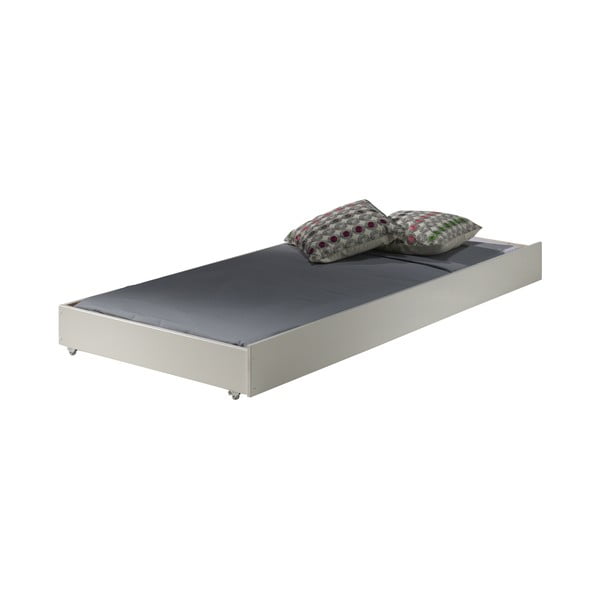 Pat pentru copii  alb supraetajat/cu extensie suplimentară din lemn de pin cu spațiu de depozitare 90x200 cm PINO – Vipack-image-4