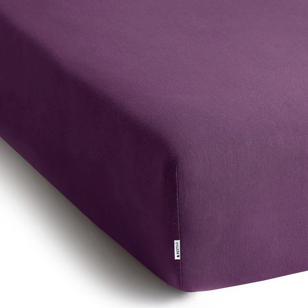 Cearceaf mov din jerseu cu elastic 160x200 cm Amber – Restilo-image-2