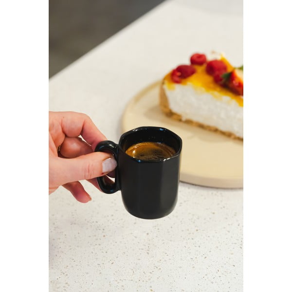 Căni negre 2 buc. pentru espresso din gresie 80 ml Fuori – Vialli Design-image-1