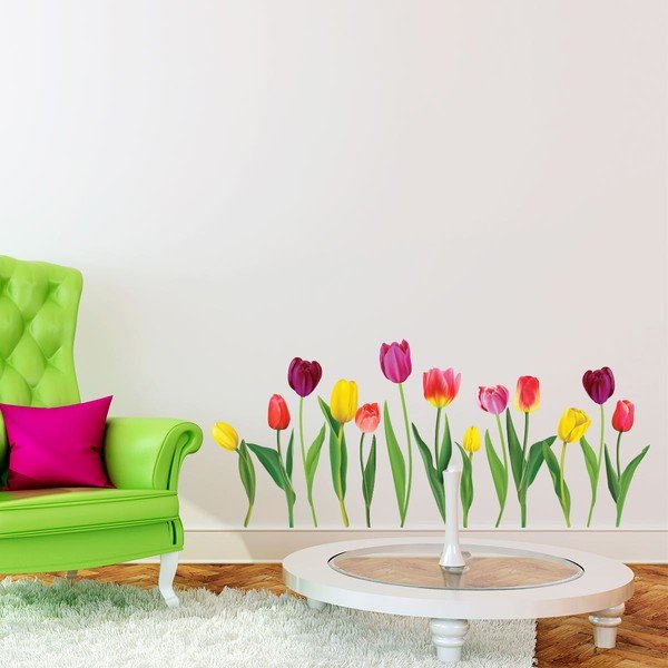 Set autocolante pentru perete Ambiance Colorful Tulips-image-1