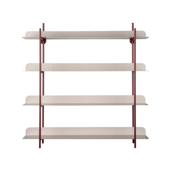 Raft burgundy/gri etajat din metal 60 cm Reina Cuatro – PT LIVING-image-2