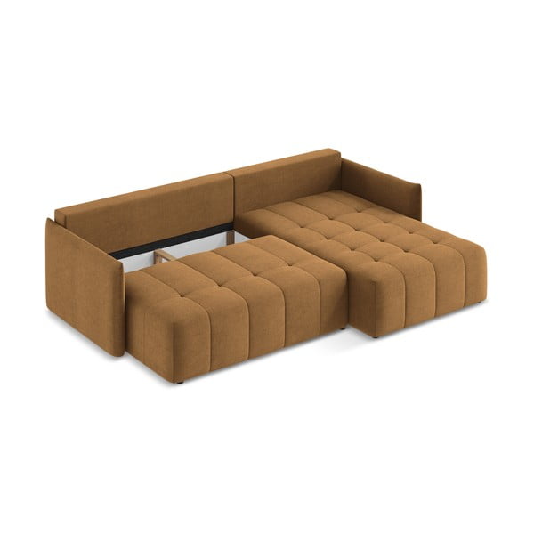 Colțar teracotă extensibil/cu spațiu de depozitare (cu colț pe partea dreaptă/cu șezlong) Moku – Makamii-image-3