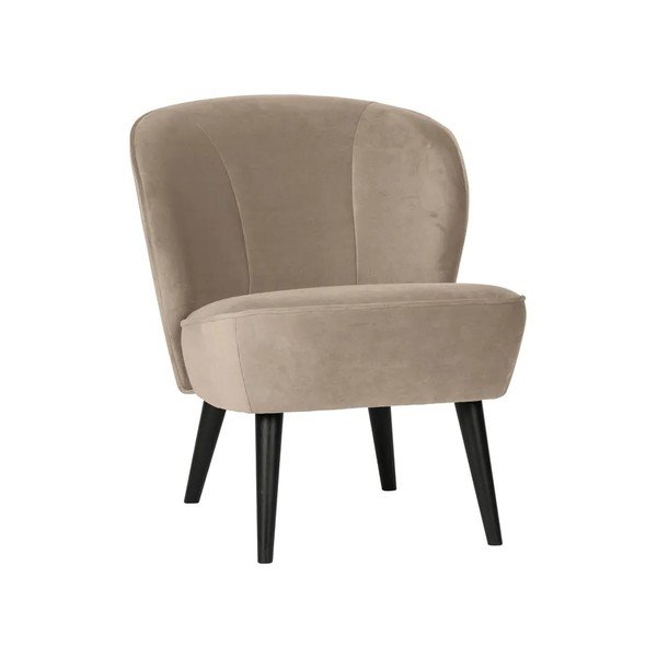 Fotoliu bej cu tapițerie din catifea Sara – WOOOD