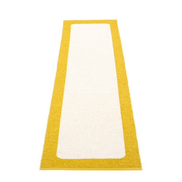 Covor tip traversă pentru interior și exterior galben muștar/crem 70x240 cm Ilda Mustard – Pappelina