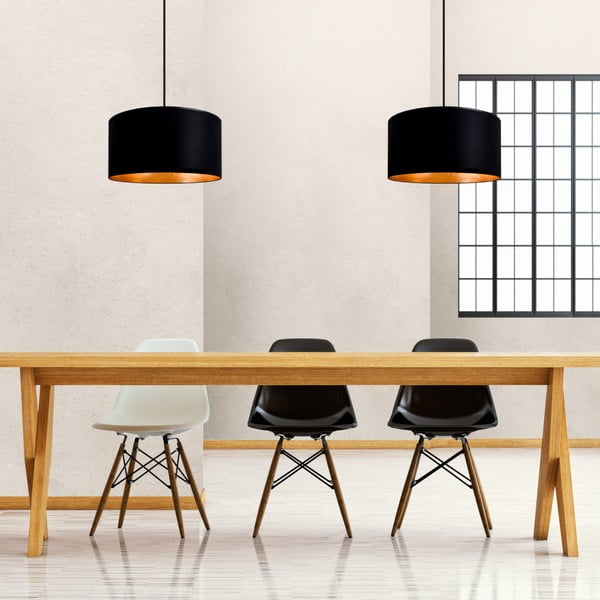 Lustră cu două brațe Sotto Luce Mika, ⌀ 36 cm, negru - auriu-image-1