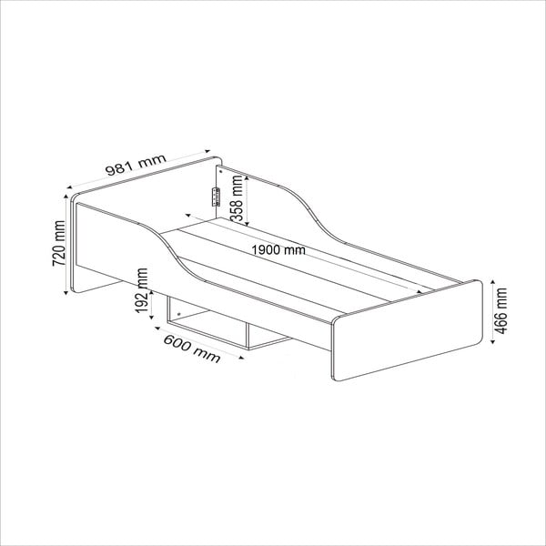 Pat natural cu spațiu de depozitare 90x190 cm Evren – Kalune Design-image-4