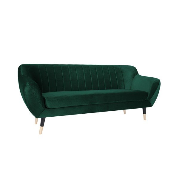 Canapea Mazzini Sofas BENITO cu picioare negre, verde, 188 cm-image-2