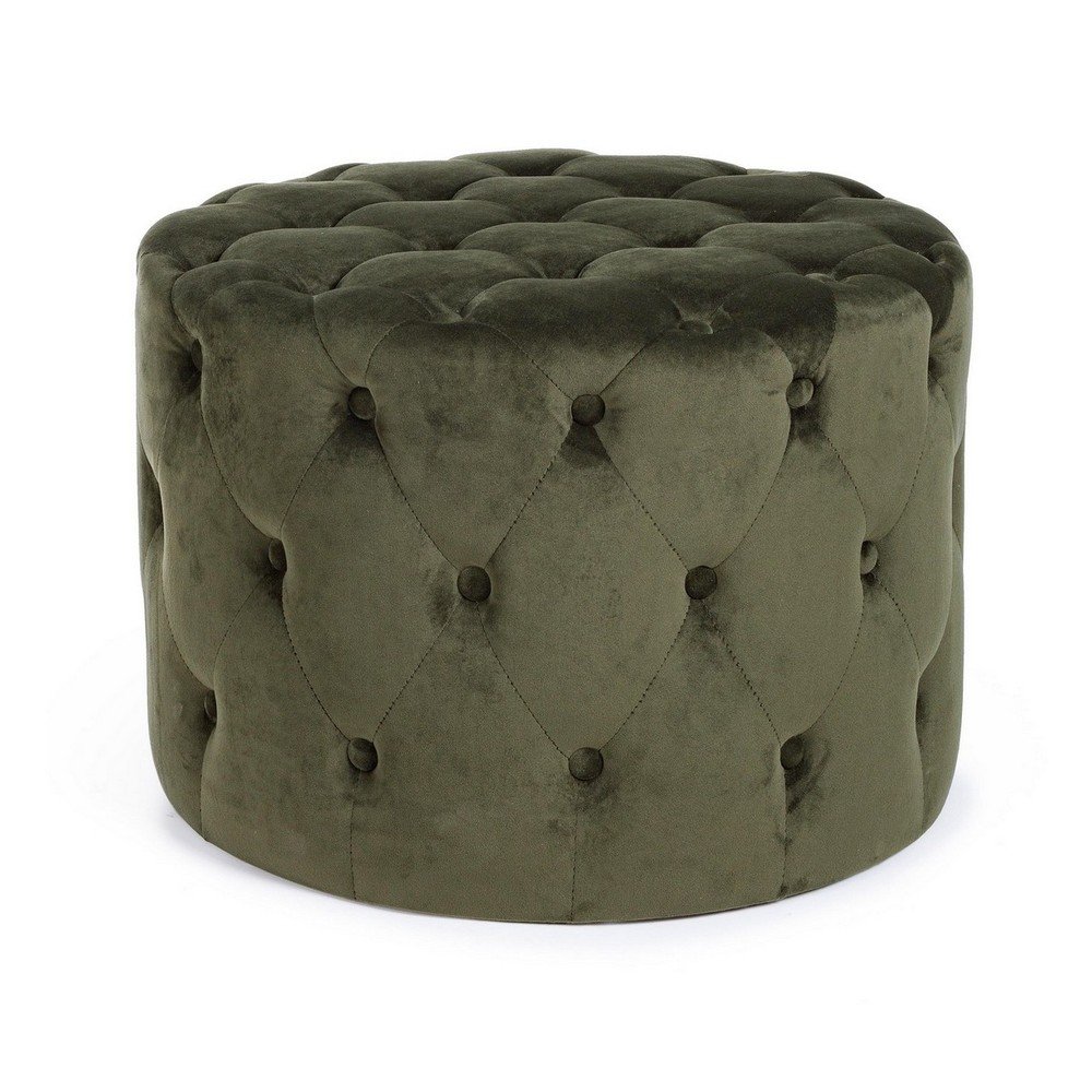 Puf verde inchis cu tapiterie din catifea Lorella – Yes Everyday