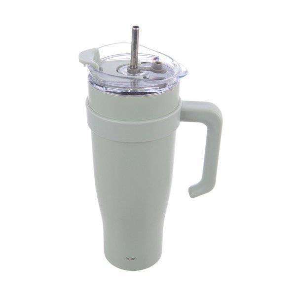 Cană termos verde salvie cu pai 1,2 l Termo – Orion