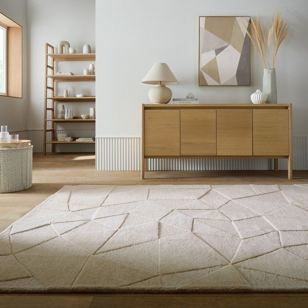 Covor bej țesut manual din lână 120x170 cm Shard – Flair Rugs-image-1