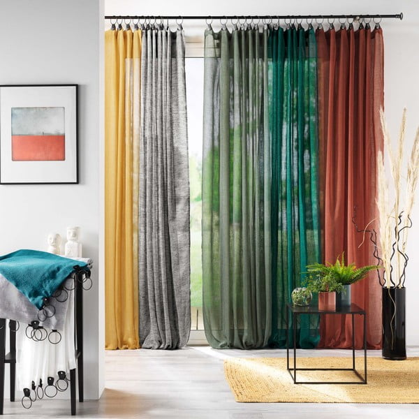 Perdea albastră din voal 140x240 cm Linka – douceur d'intérieur-image-3