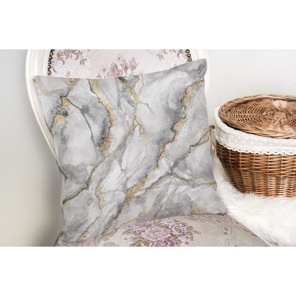 Față de pernă Minimalist Cushion Covers Marble With Hint Of Gold, 45 x 45 cm-image-1
