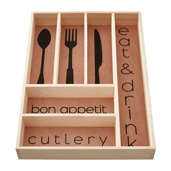 Organizator de tacâmuri în culoare naturală din lemn 30 x 42 cm Bessan – Premier Housewares-image-2