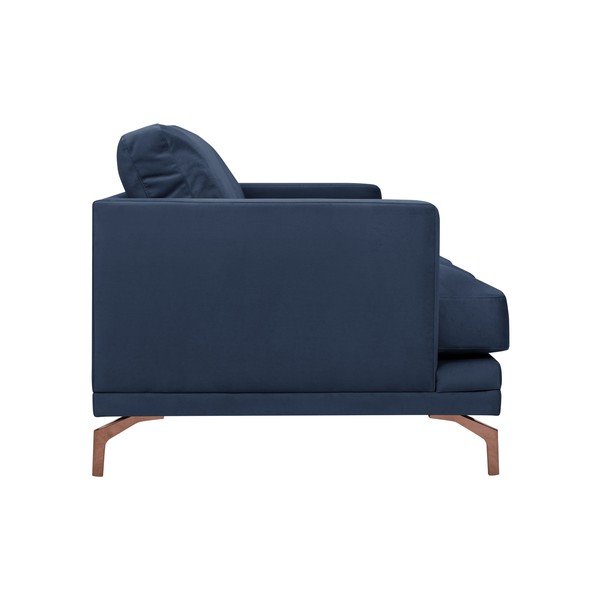 Canapea cu 3 locuri și picioare metalice aurii Windsor & Co Sofas Jupiter, albastru închis-image-2