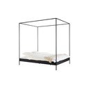 Pat matrimonial negru din oțel fără tăblie/cu baldachin cu somieră 180x200 cm Eton – noo.ma