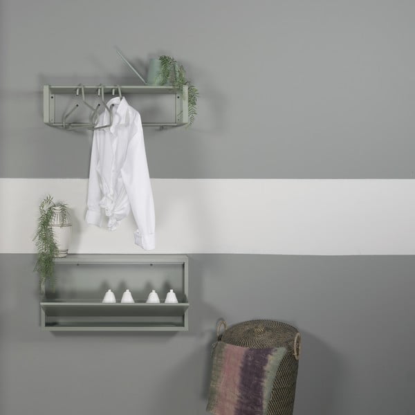 Pantofar verde prăfuit cu deschidere înclinată din metal 75x37,5x12,5 cm Billy – Spinder Design-image-4