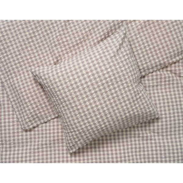 Lenjerie de pat gri/bej din țesătură crep pentru pat dublu/extinsă 200x220 cm Bæk&Bølge – JUNA-image-1