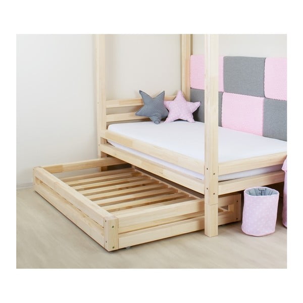 Set sertar lăcuit pentru pat și 4 picioare înălțătoare, pentru patul Benlemi 90 x 180 cm-image-2