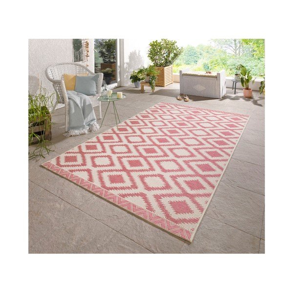 Covor adecvat pentru exterior NORTHRUGS Kalora, 140 x 200 cm, roșu - crem-image-4