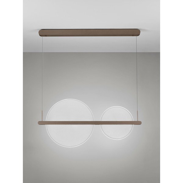 Lustră maro LED cu intensitate reglabilă din aluminiu cu abajur din sticlă acrilică Noah – Nova Luce-image-4
