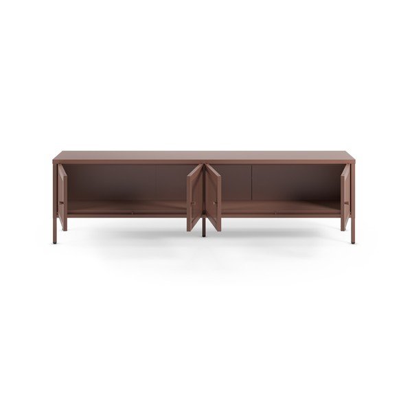 Comodă TV burgundy din metal 160x50x35 cm Fayna – Marckeric-image-2