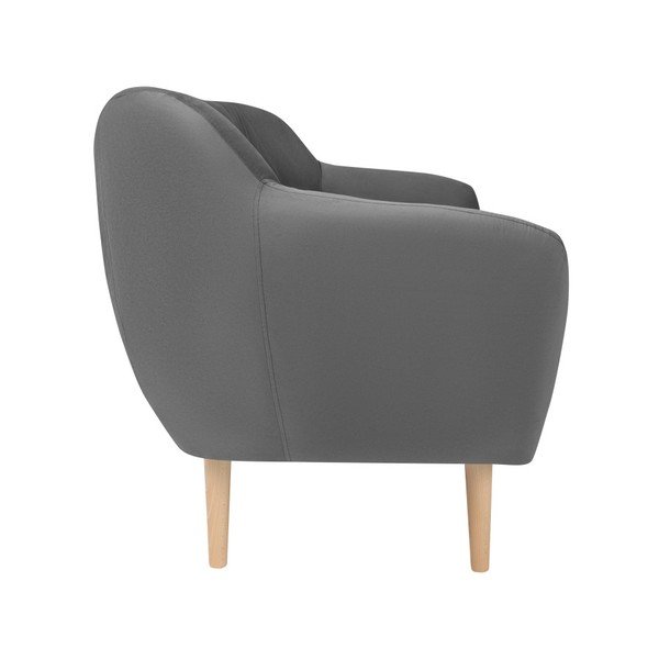 Canapea cu tapițerie din catifea Mazzini Sofas Sardaigne, 158 cm, gri-image-3