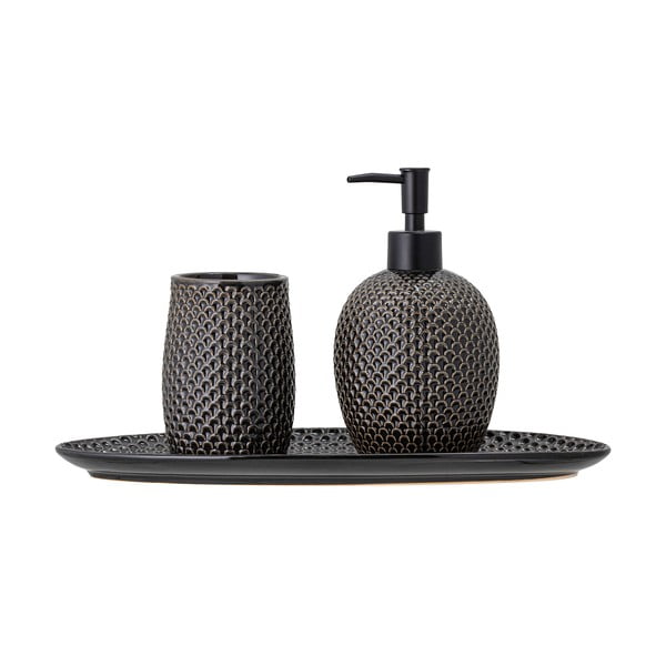 Set de accesorii de baie gri din gresie ceramică Hrin – Bloomingville-image-3