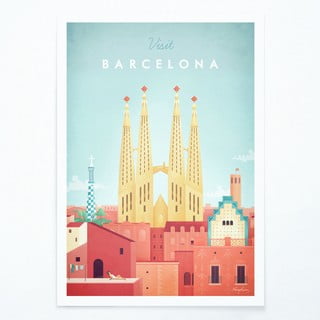 Poster Travelposter Barcelona, 30 x 40 cm