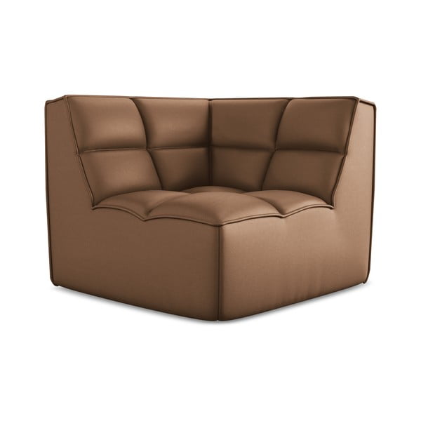 Modul pentru canapea modulară maro cu tapițerie din imitație de piele Kalai – Makamii-image-2