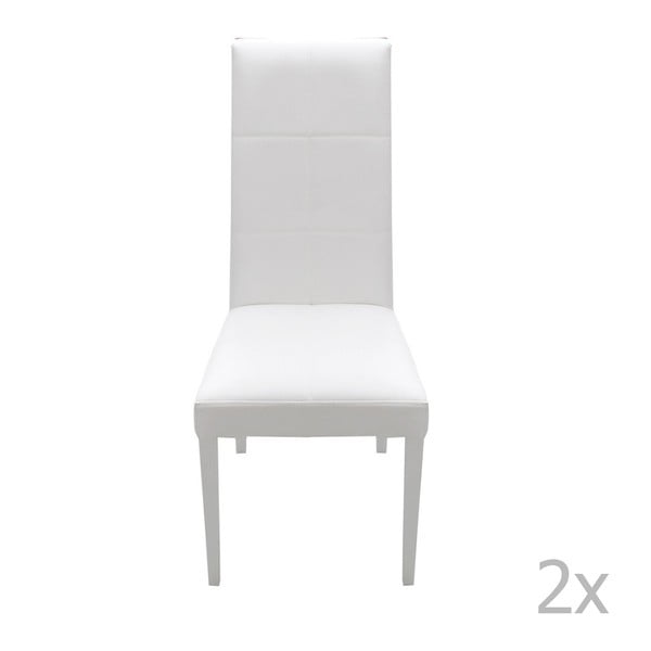 Set 2 scaune pentru masă, alb  