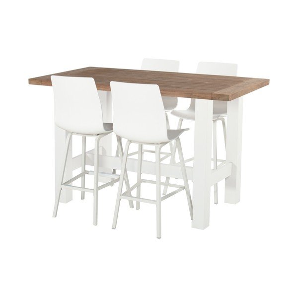 Scaune de bar de grădină albe 2 buc. din plastic Sophie Wave – Hartman-image-4