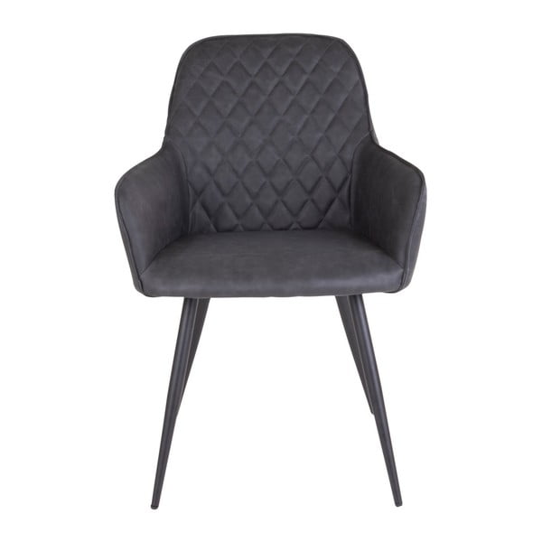 Set de scaune de sufragerie gri închis cu cotiere 2 buc. tapițat Harbo – House Nordic-image-3