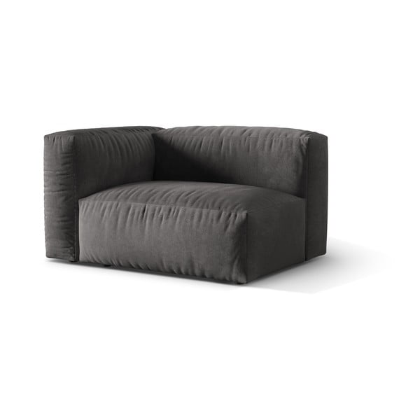 Modul pentru canapea modulară gri cu tapițerie din catifea (cu colț pe partea stângă) Martina – Micadoni -image-1
